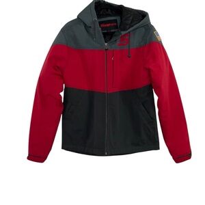 SNAP ON TOOLS HOODED JACKET INSULATED WINTER COAT ZIP UP Red size S